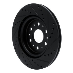 Buick Enclave Brake Rotor (1) - Rear Left - R1 Concepts - Drilled & Slotted - Black - `17-`25